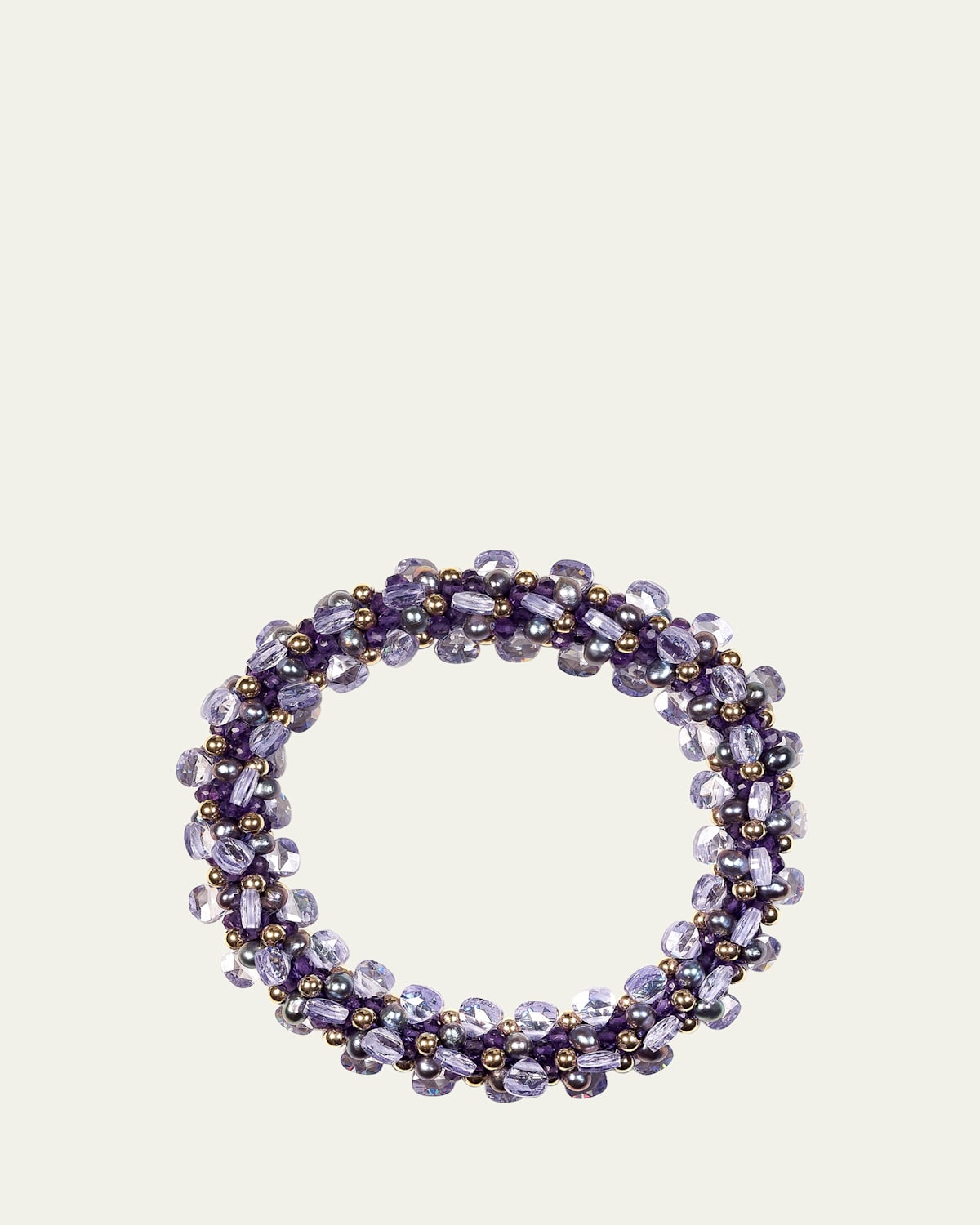 14K Yellow Gold Amethyst and Zircon Bracelet