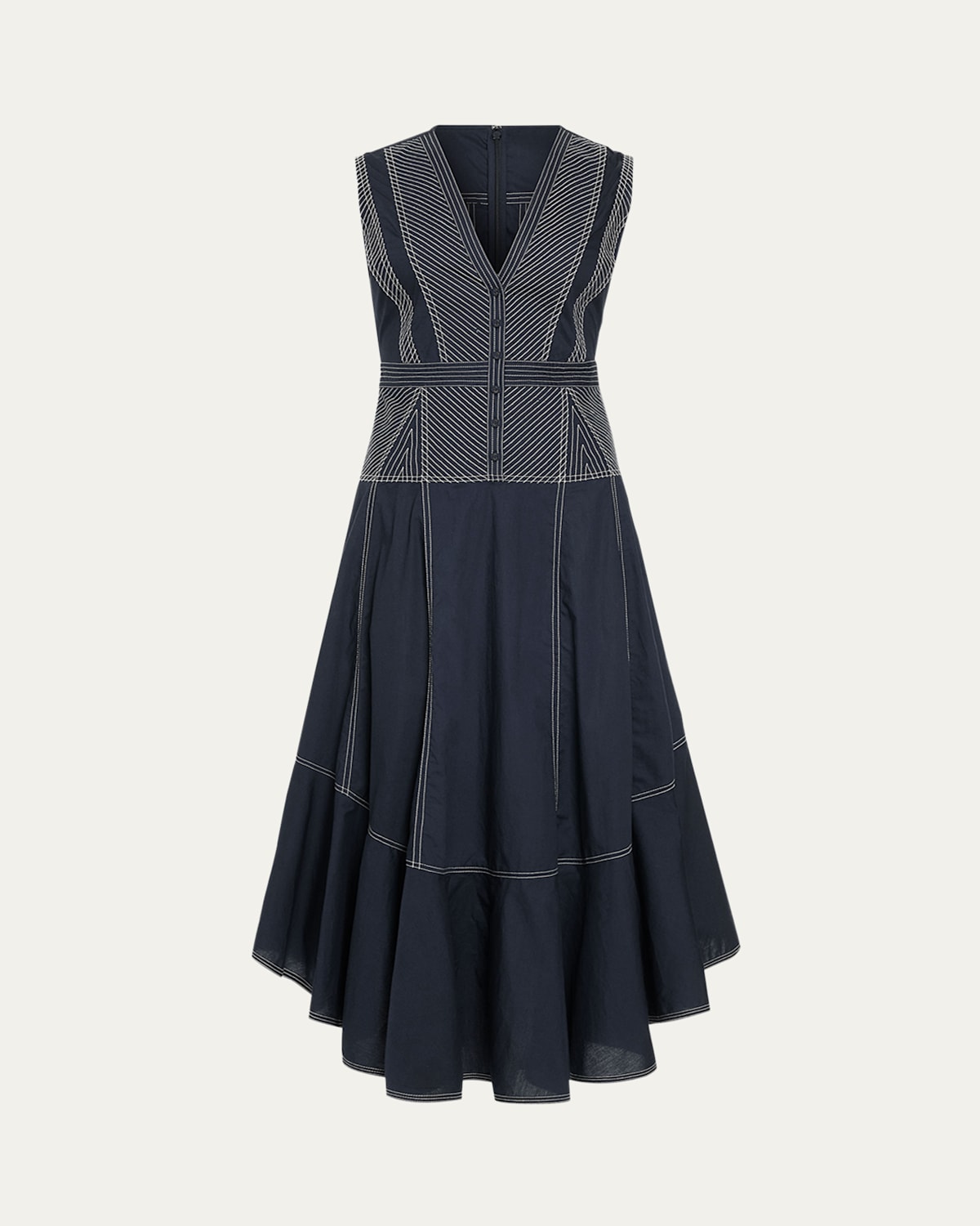 Ramy Brook Grega V-neck Midi Dress In Blue