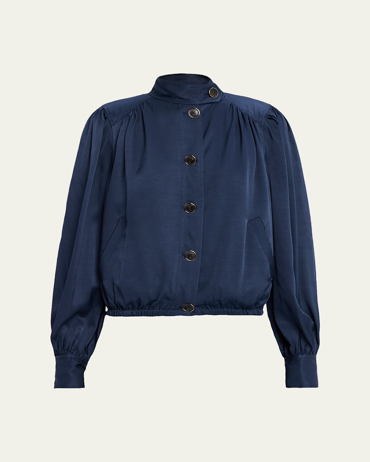 Ramy Brook Mitchell Button-front Jacket In Blue