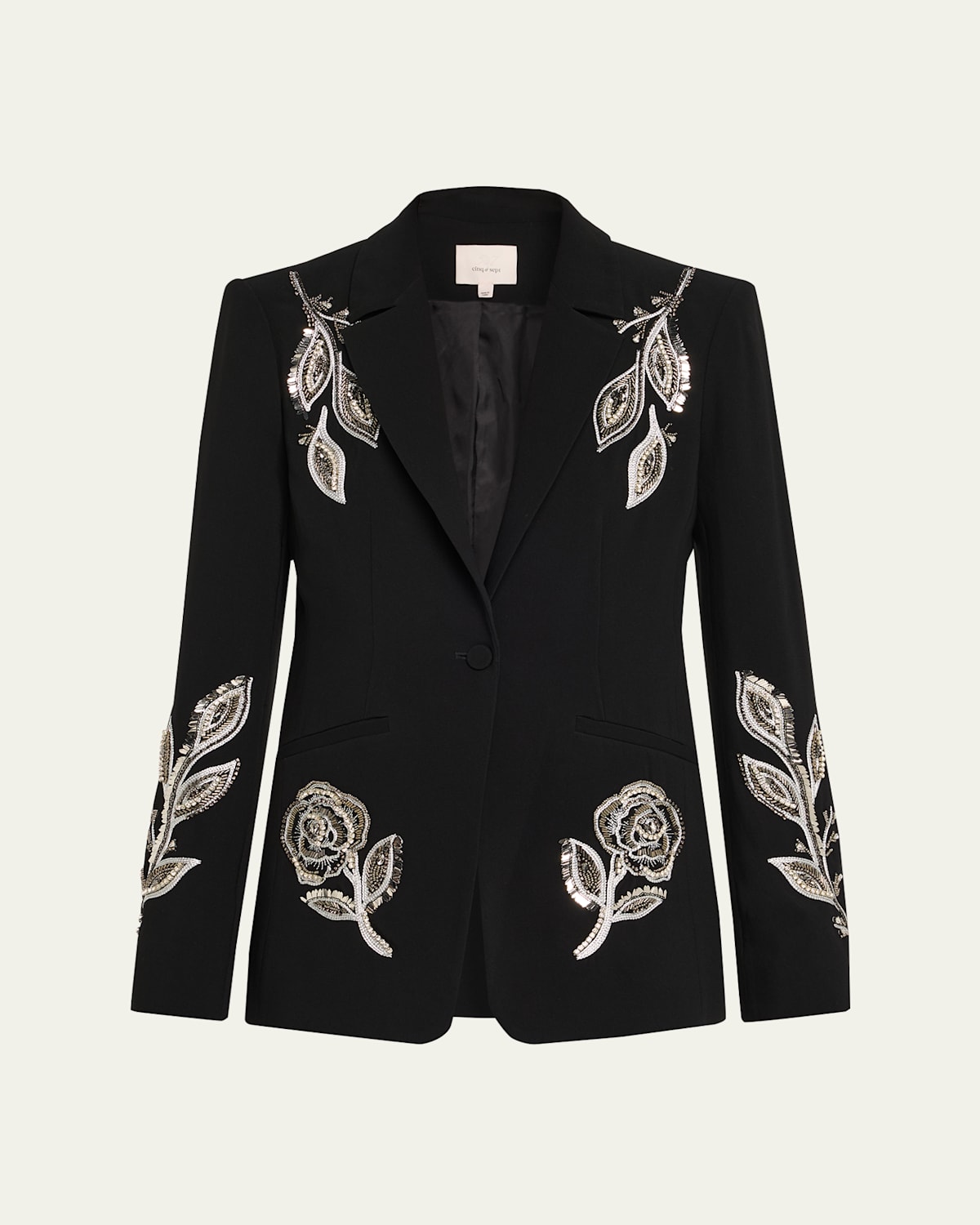 Cinq À Sept Cinq A Sept Karlie Metallic Paisley Blazer In Black