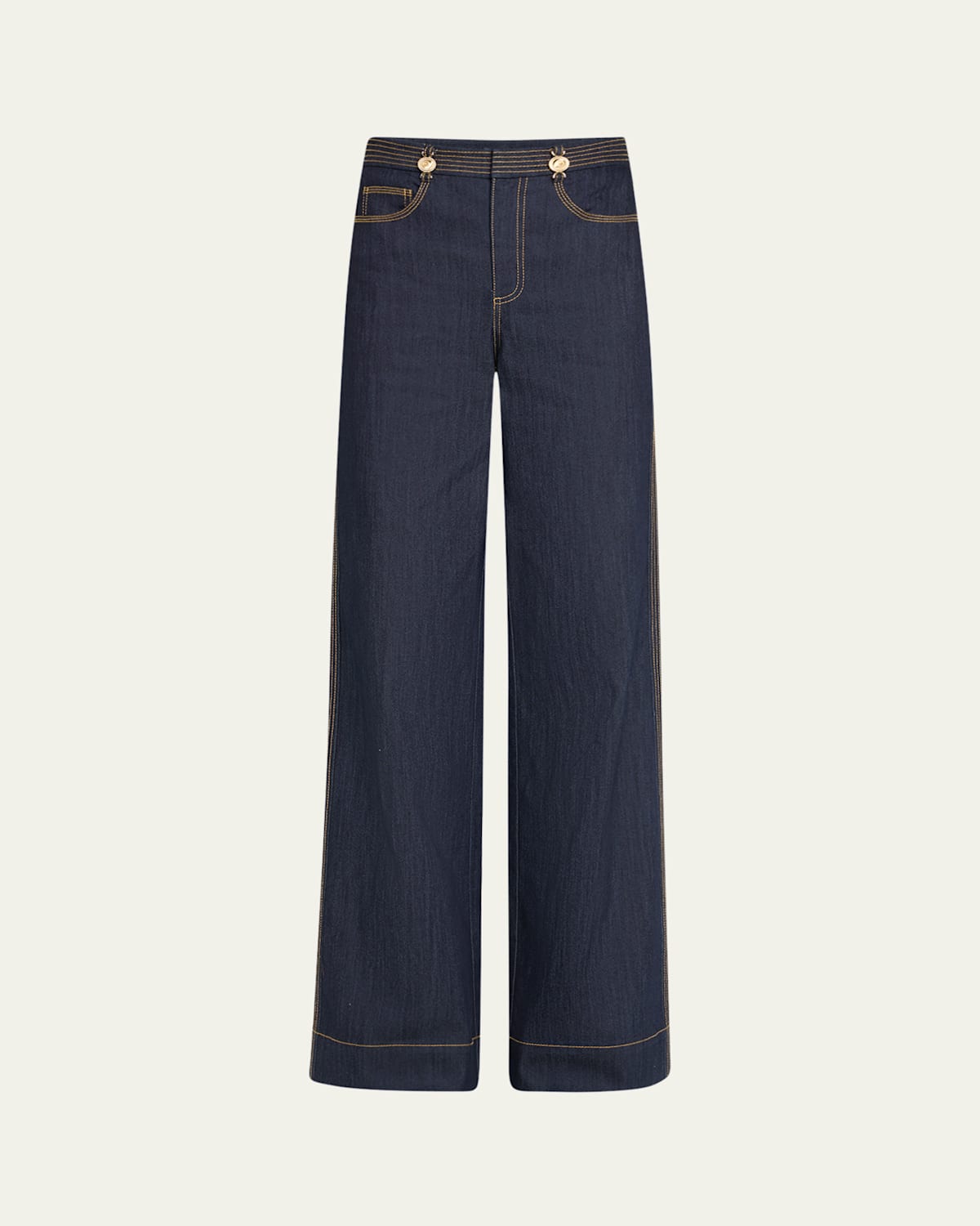 Cinq À Sept Bev Wide-leg Denim Pants In Purple