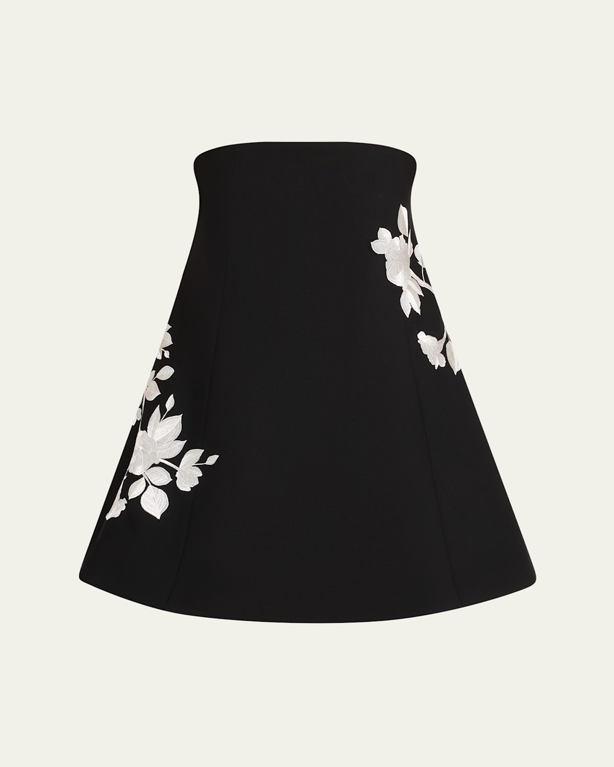 Cinq À Sept Irla Strapless Trailing Floral Mini Dress In Black