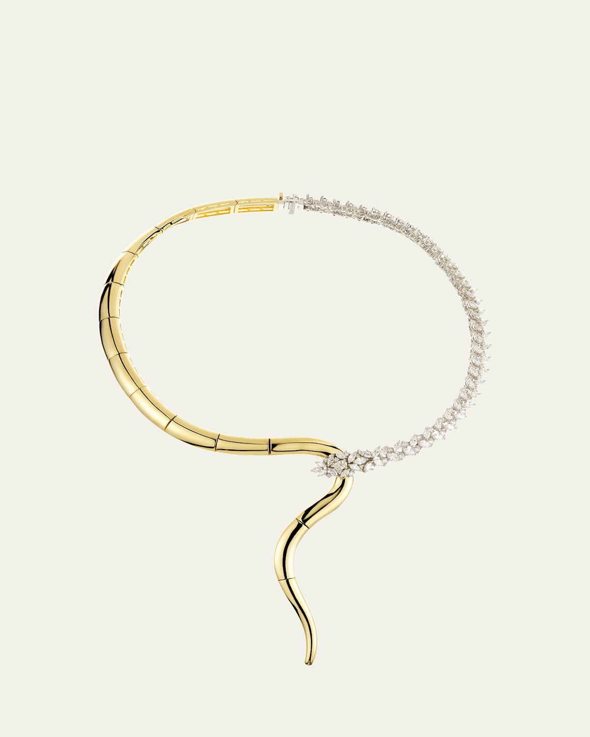Yeprem 18K Yellow Gold Round, Marquise and Pear Diamond Flexible Y Collar