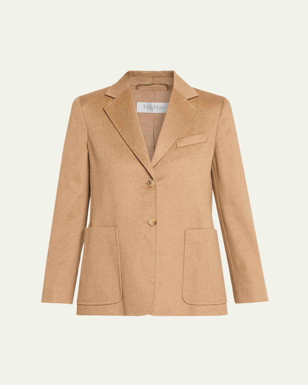 Max Mara Belluno Single-breasted Wool Jacket In Brown