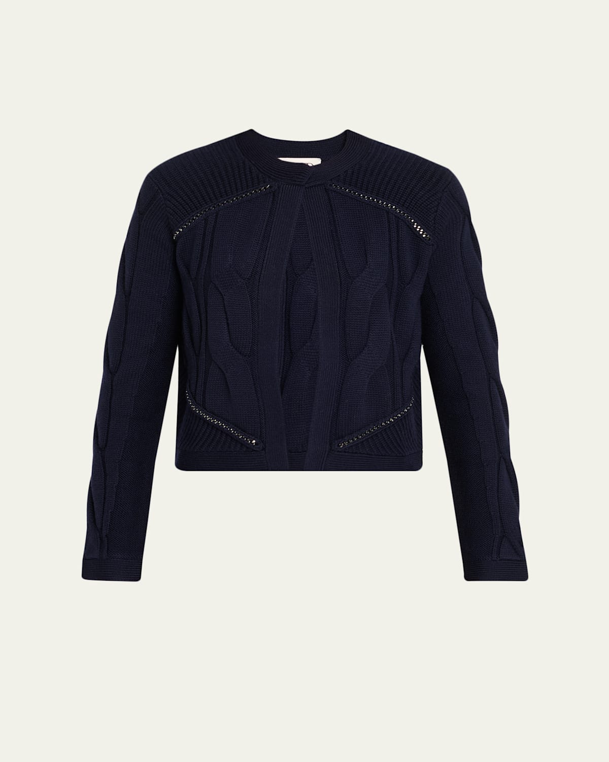 Twp Chain Sweater Jacket In Blue