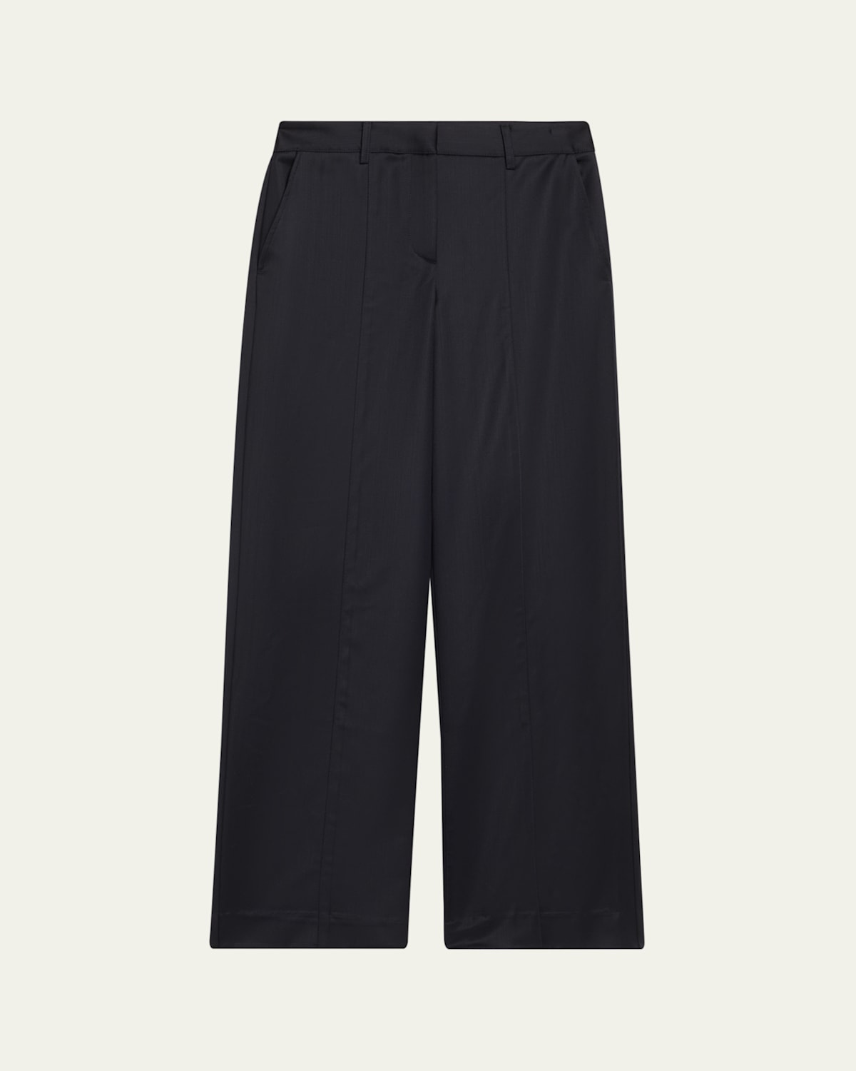 Twp Elizabeth St Satin-faced Wool Suiting Pants In Black