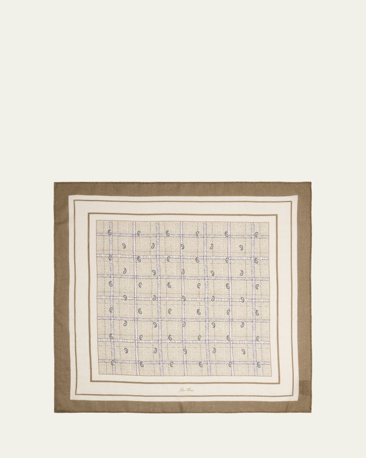 Loro Piana Men's Boteh Cashmere and Silk Pocket Square | Thumbnail 4