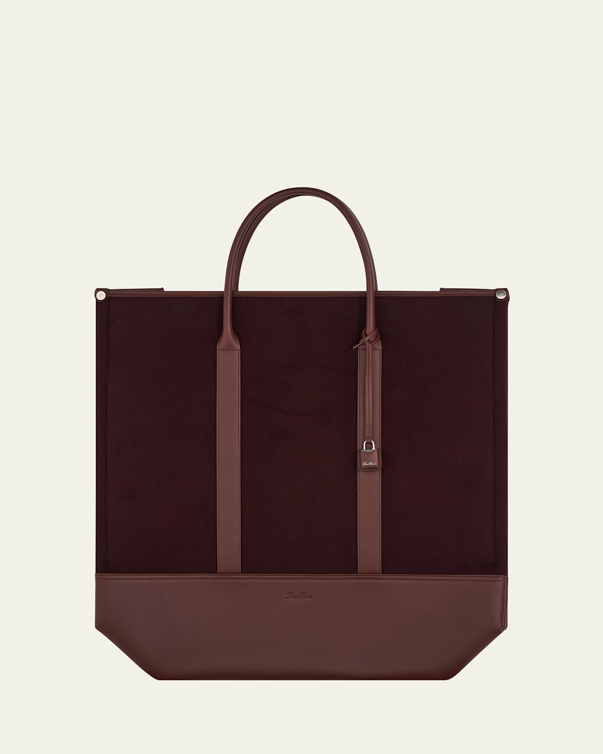 Loro Piana Men's Beam Cashmere and Leather Large Tote Bag