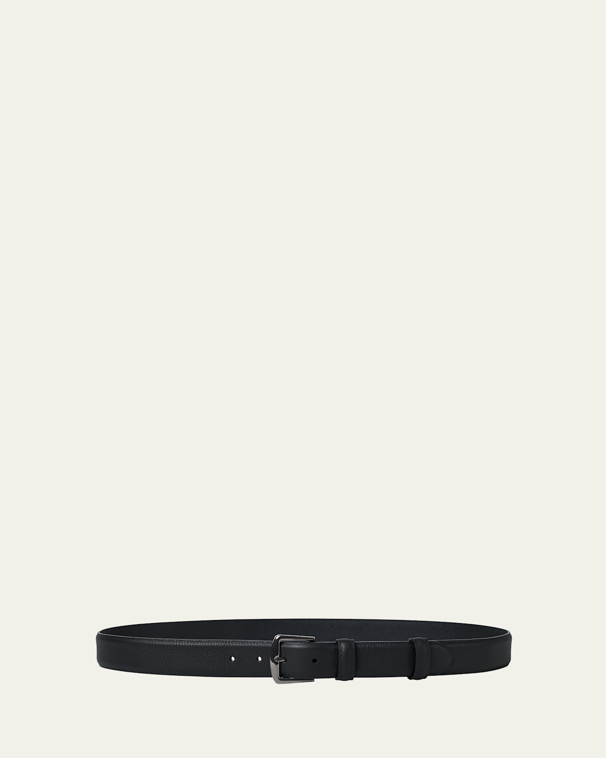 Loro Piana Men's Alsavel Palladium-buckle Calfskin Belt In Blue