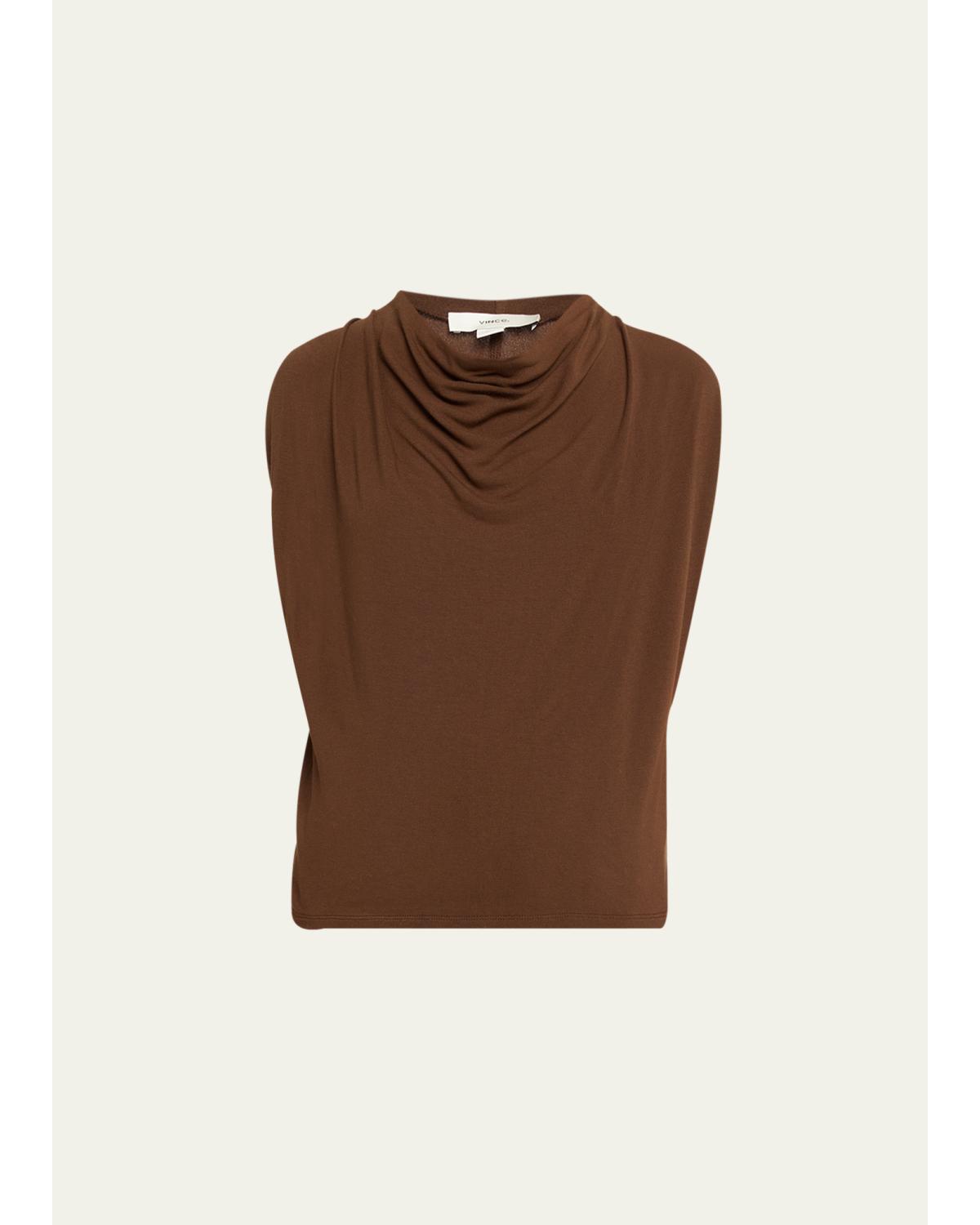 Draped Cowl-Neck Top