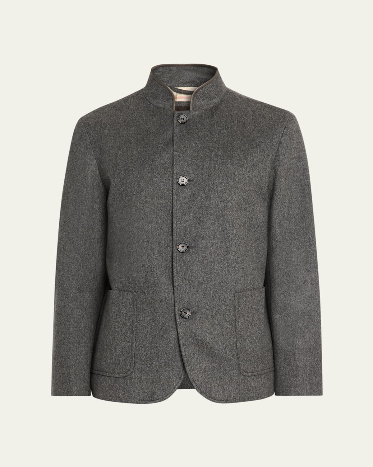 Loro Piana Men's Spagna Cashmere Single-breasted Jacket In Gray