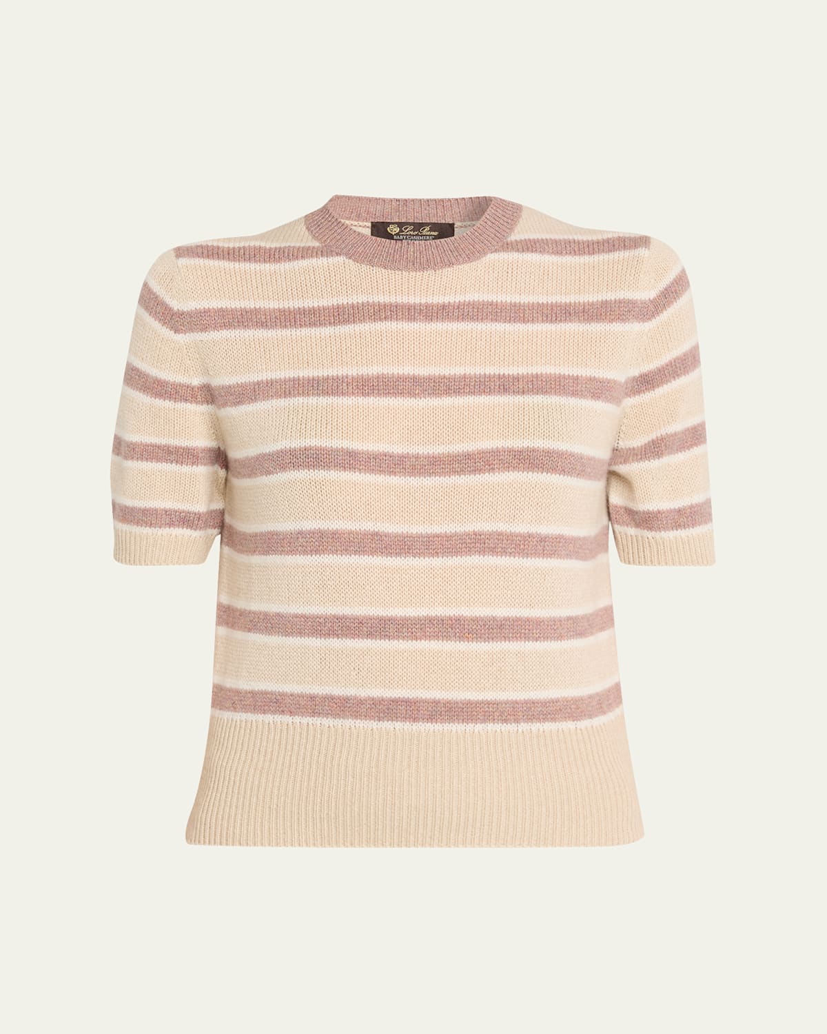 Loro Piana Fobello Cashmere Striped Crewneck Sweater