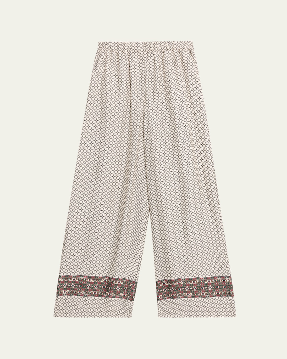 Loro Piana Valerio Printed Silk Twill Wide-leg Pants In Multi