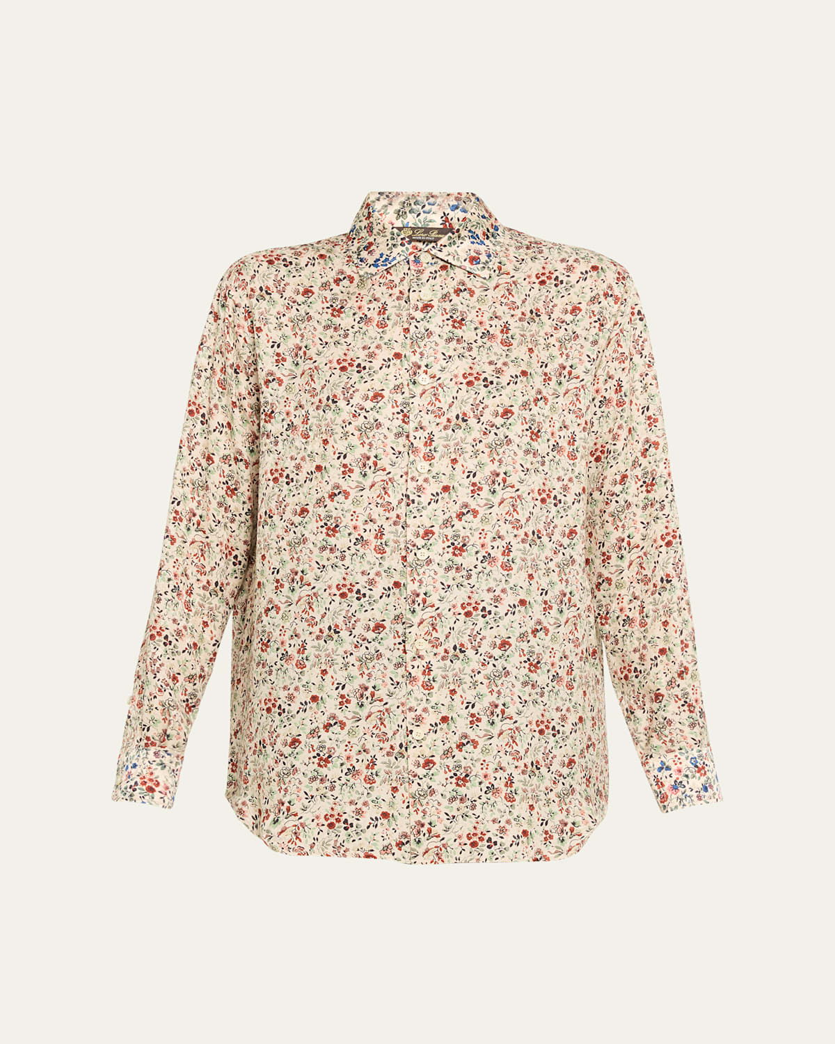 Loro Piana Thea Floral-print Silk Button-down Shirt In Neutral