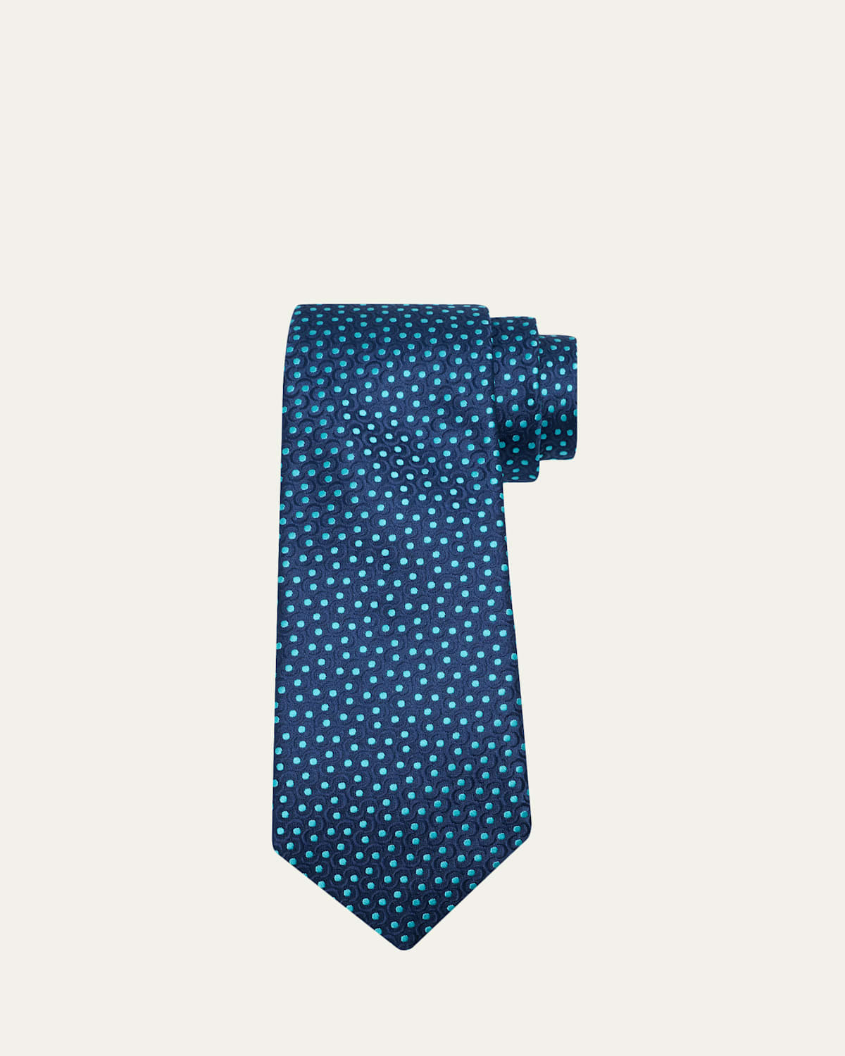 Charvet Men's Swirl Polka Dot Silk Tie In Blue