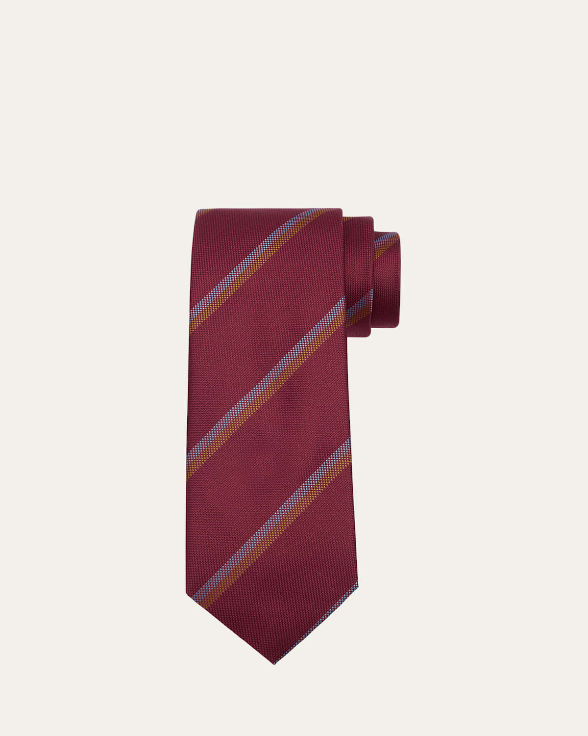 Charvet Men's Diagonal Stripe Silk Tie In Red