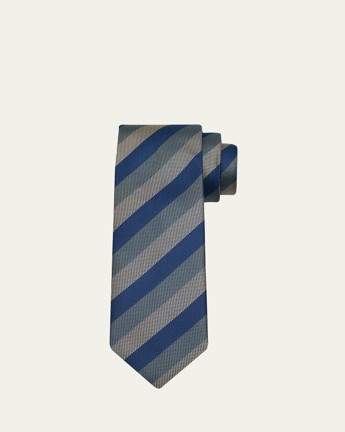 Charvet Men's Micro-Texture Diagonal Stripe Silk Tie
