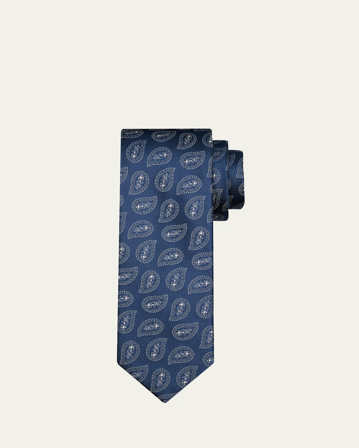 Charvet Men's Micro-Dot Paisley Silk Tie | Thumbnail 4