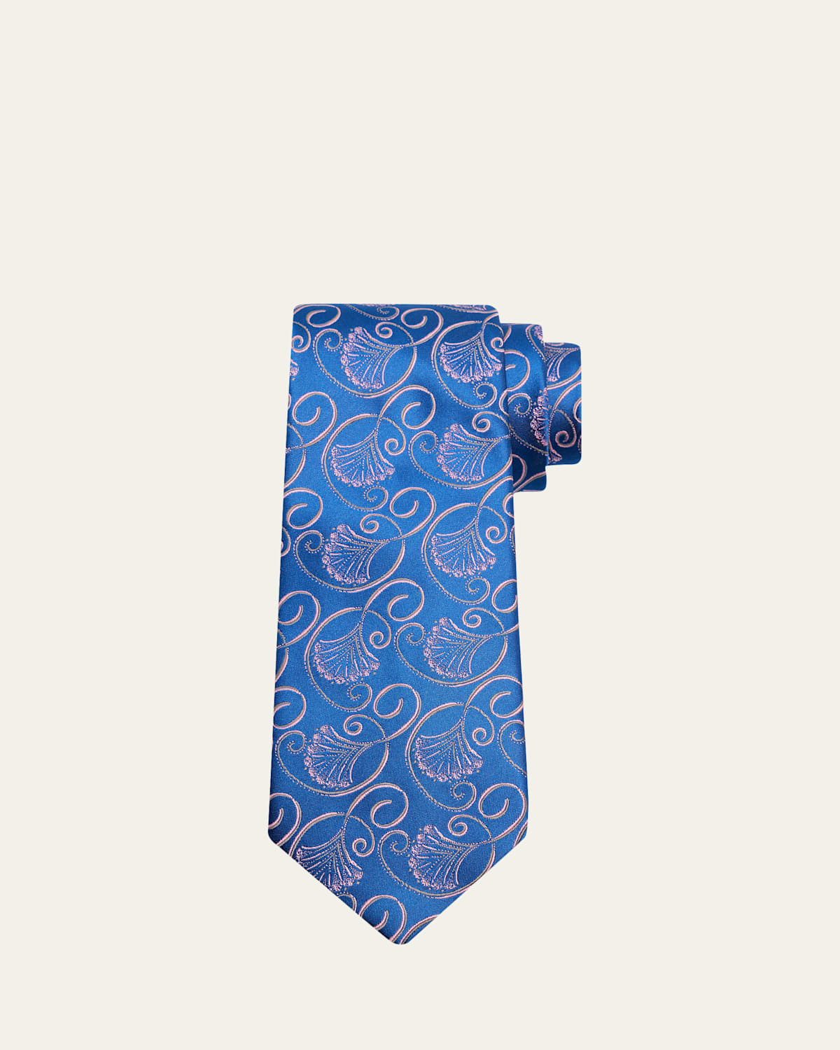 Charvet Men's Curly Floral Silk Tie | Thumbnail 4