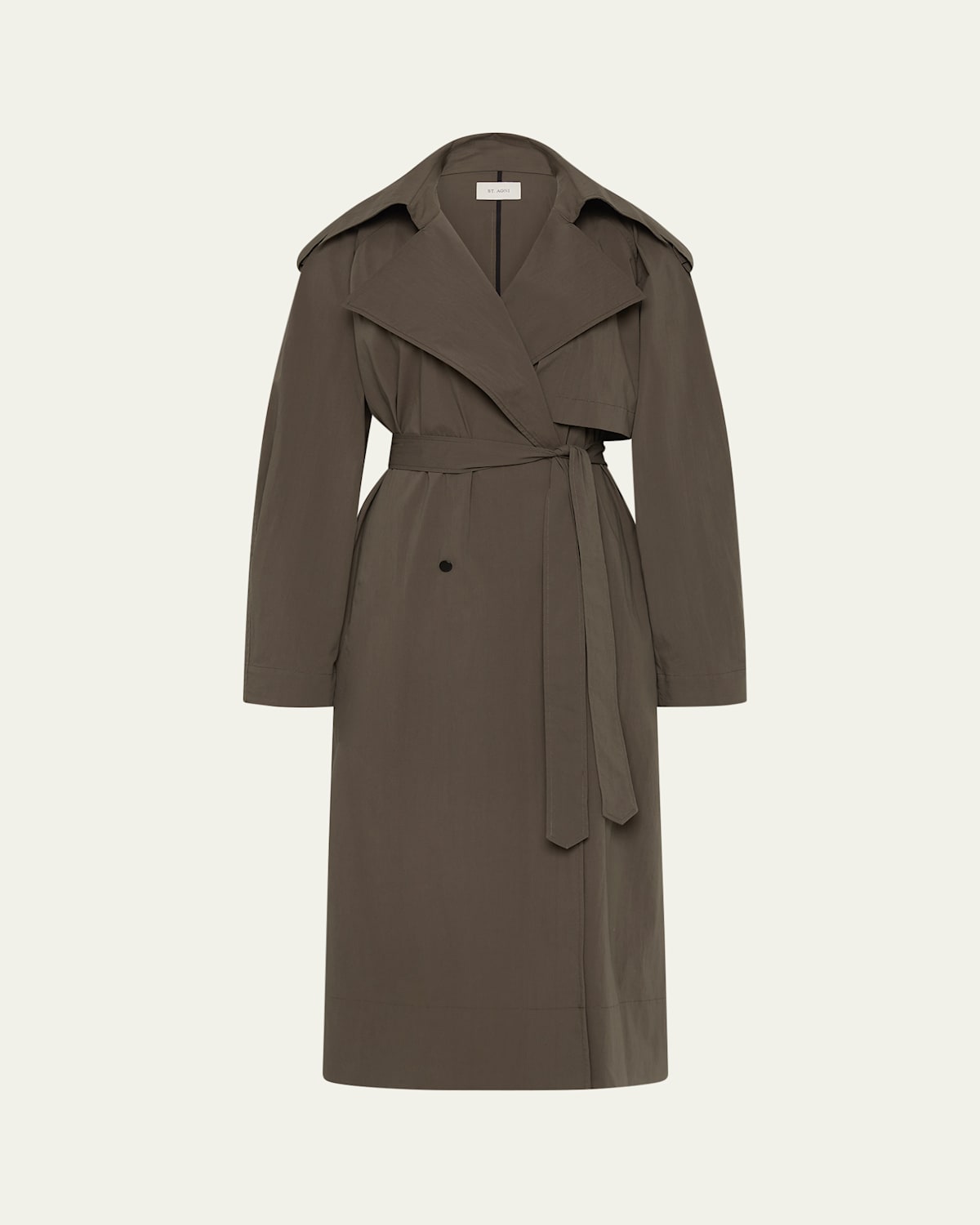 St Agni Relaxed Cotton-blend Trench Coat In Gray