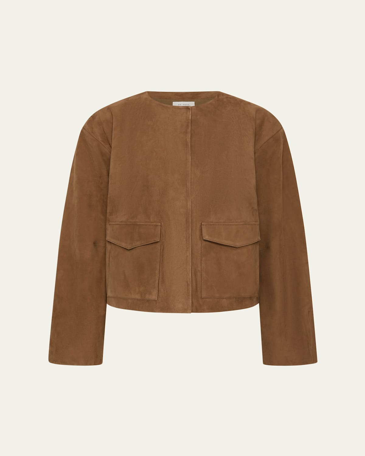St Agni Cocoon Suede Bomber Jacket In Brown