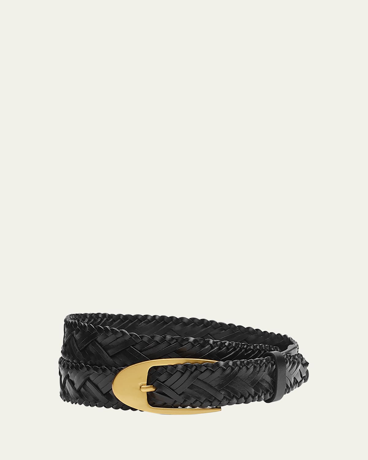 Rag & Bone Gemma Woven Leather Belt In Black