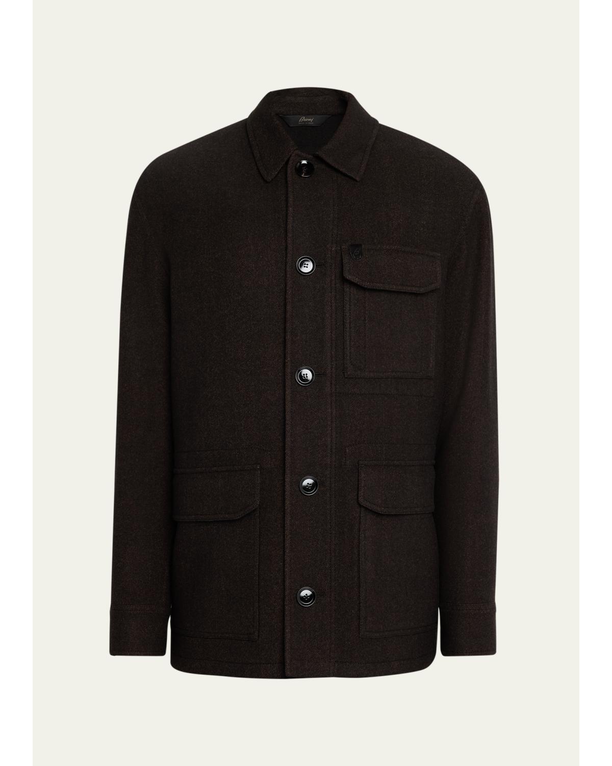 Men'S Wool Herringbone Overshirt