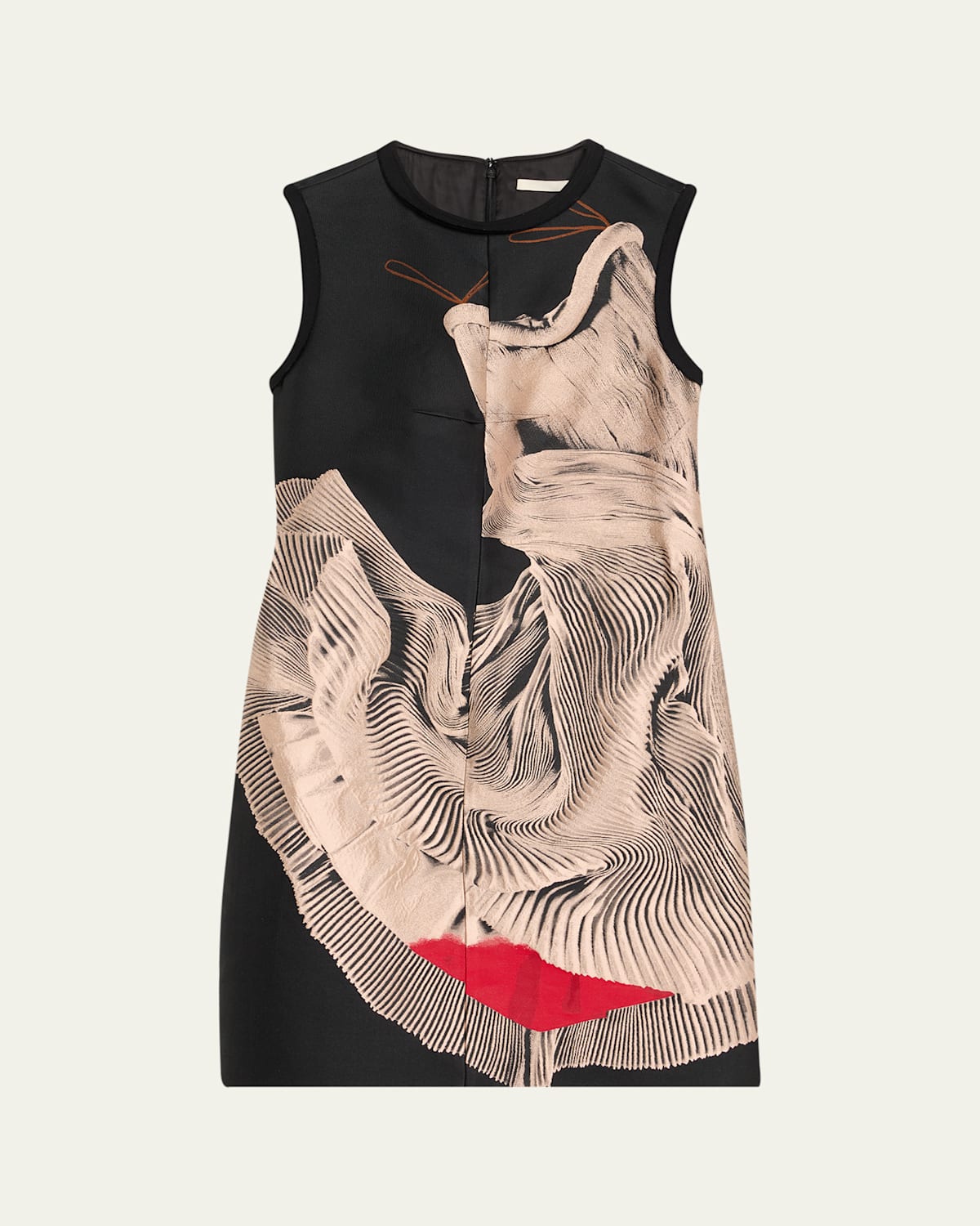 Jason Wu Collection Dancing Pleat Jacquard Sleeveless Mini Dress In Multi