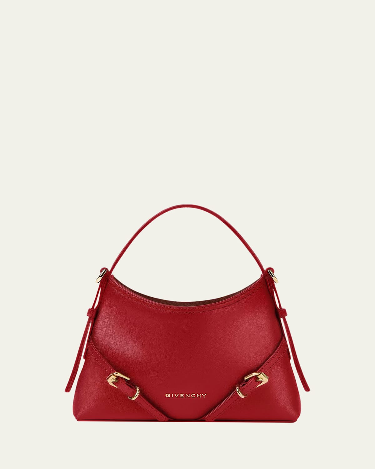 Givenchy Voyou Nano Shoulder Bag In Shiny Leather In Red