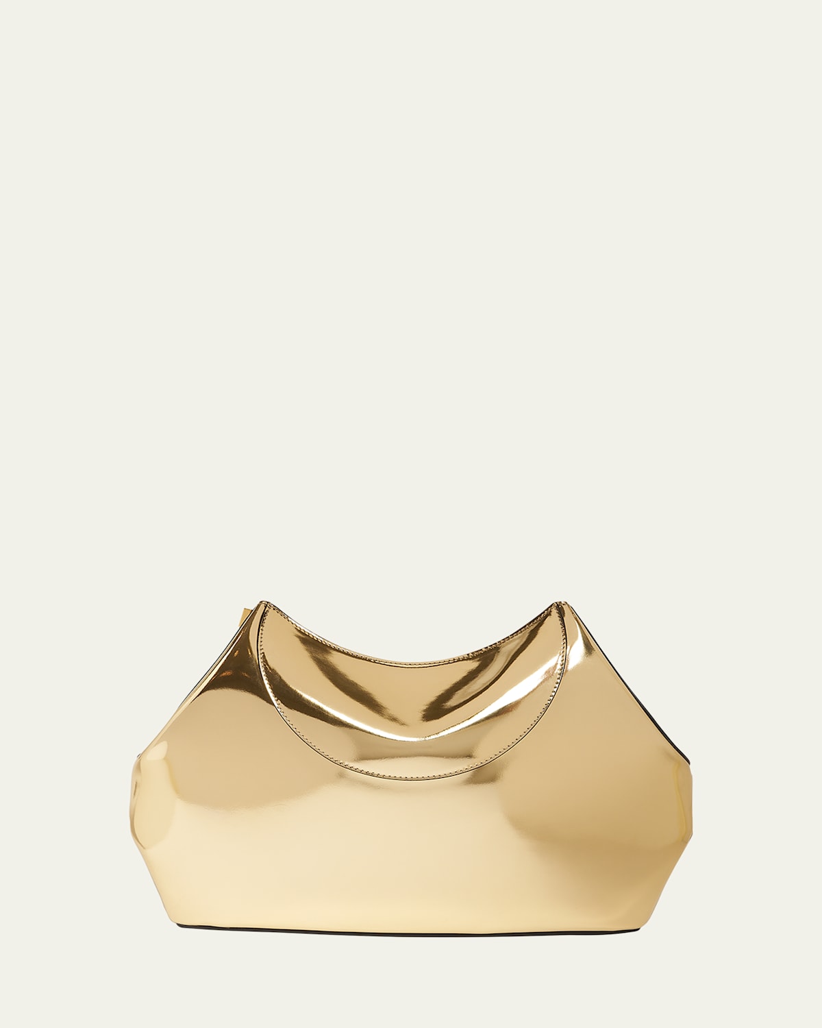 Givenchy Facet Clutch Bag In Laminated Leather In Gold