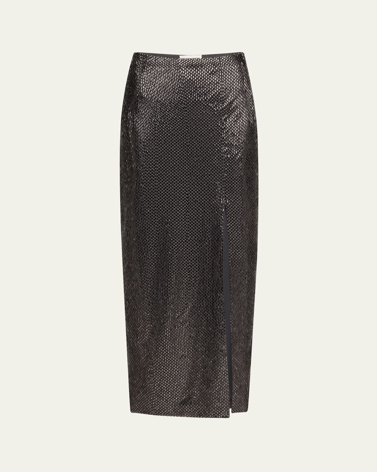 Roland Mouret Diamante Crepe Slit Maxi Skirt In Gray