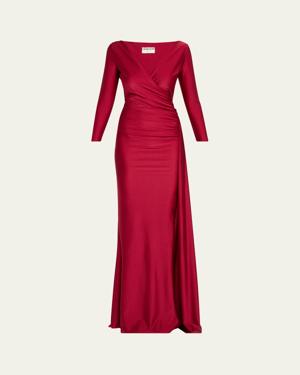 Chiara Boni La Petite Robe Koly Draped Surplice Jersey Gown In Red