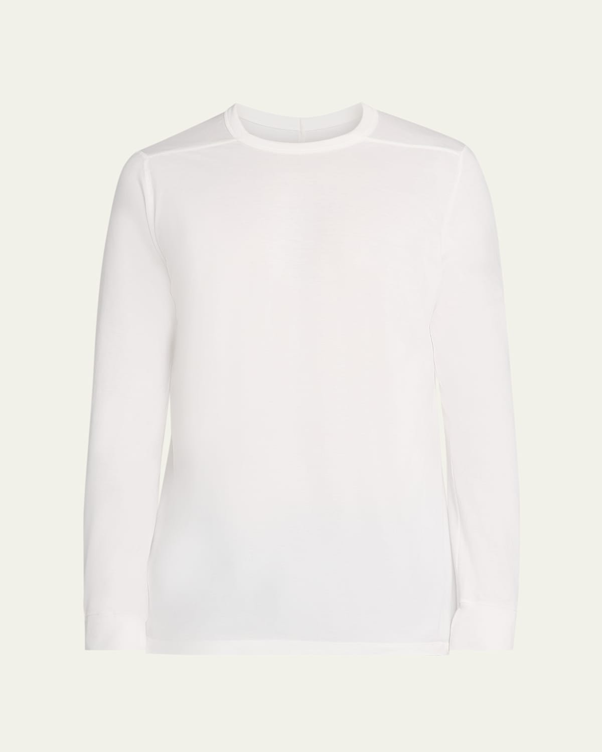 Rick Owens Crew Neck Long Sleeves Plain Design In White