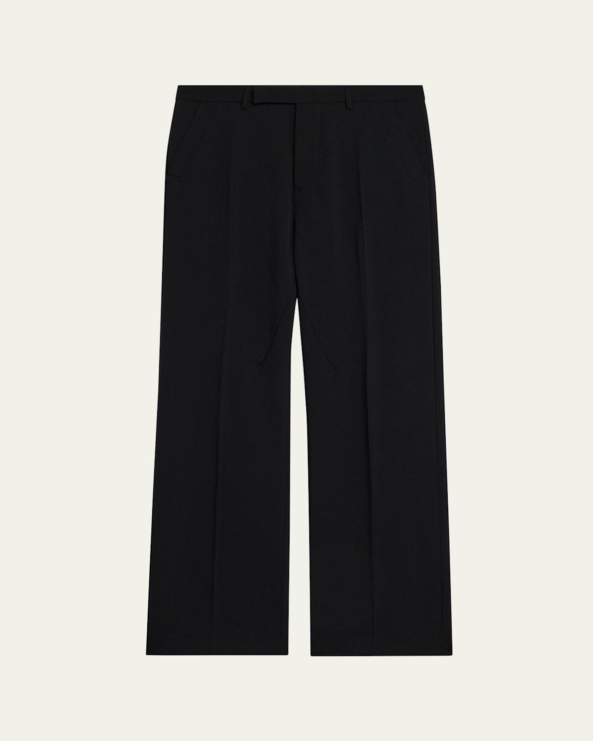 Rick Owens Men's Wool Grain Wide-leg Trousers In Black
