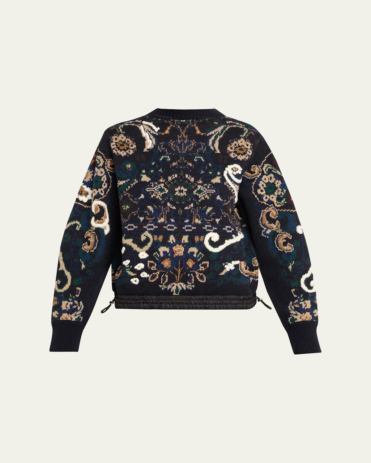 Sacai Floral Jacquard Sweater In Blue