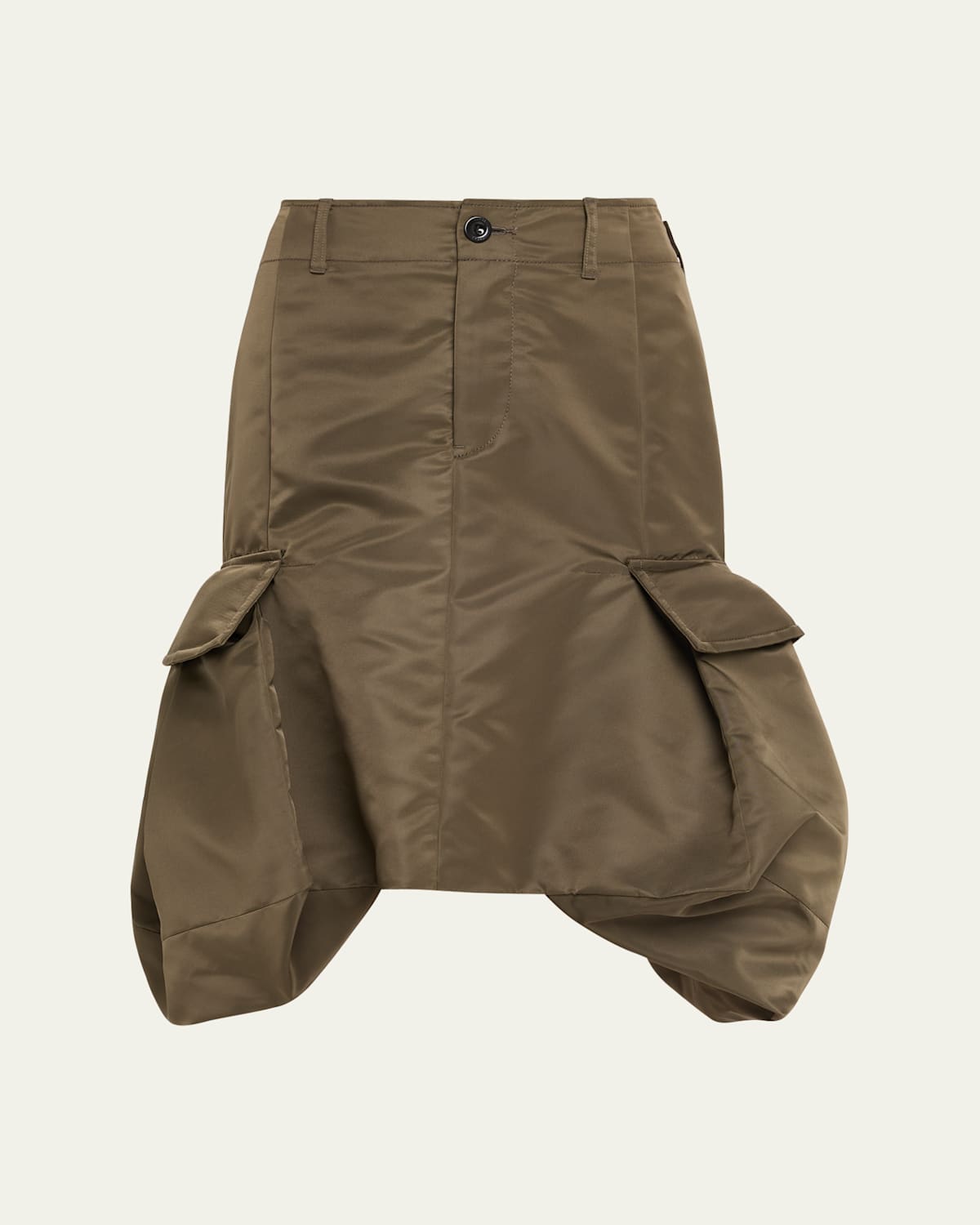 Sacai Nylon Cargo Skirt In Green