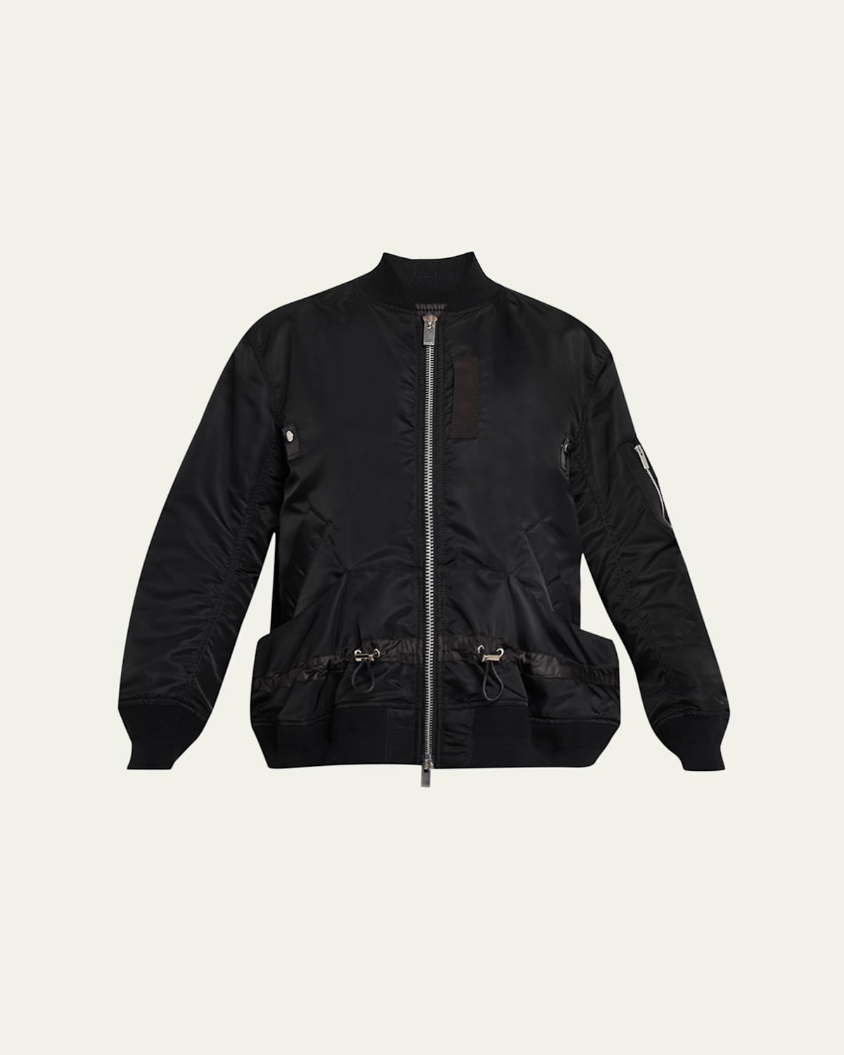 Sacai Nylon Twill Utility Bomber Jacket In Black