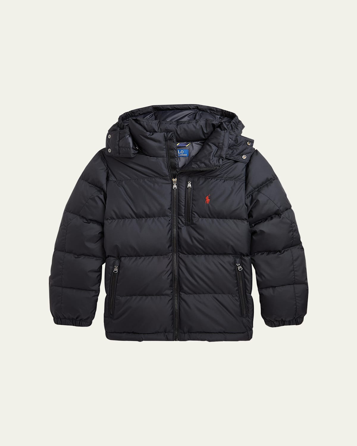 Ralph Lauren Kids' Boy's Recycled Nylon Puffer Bomber Jacket In Black