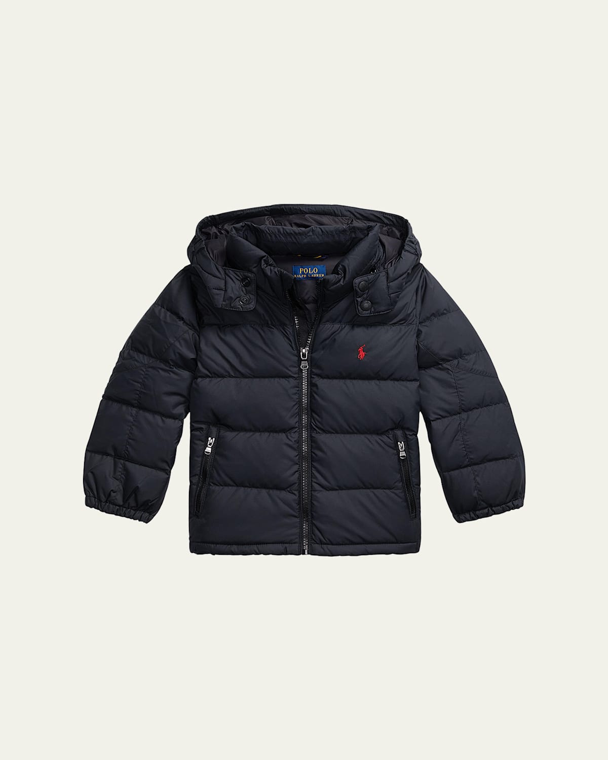 Ralph Lauren Kids' Boy's Ripstop Hooded Down Jacket In Black