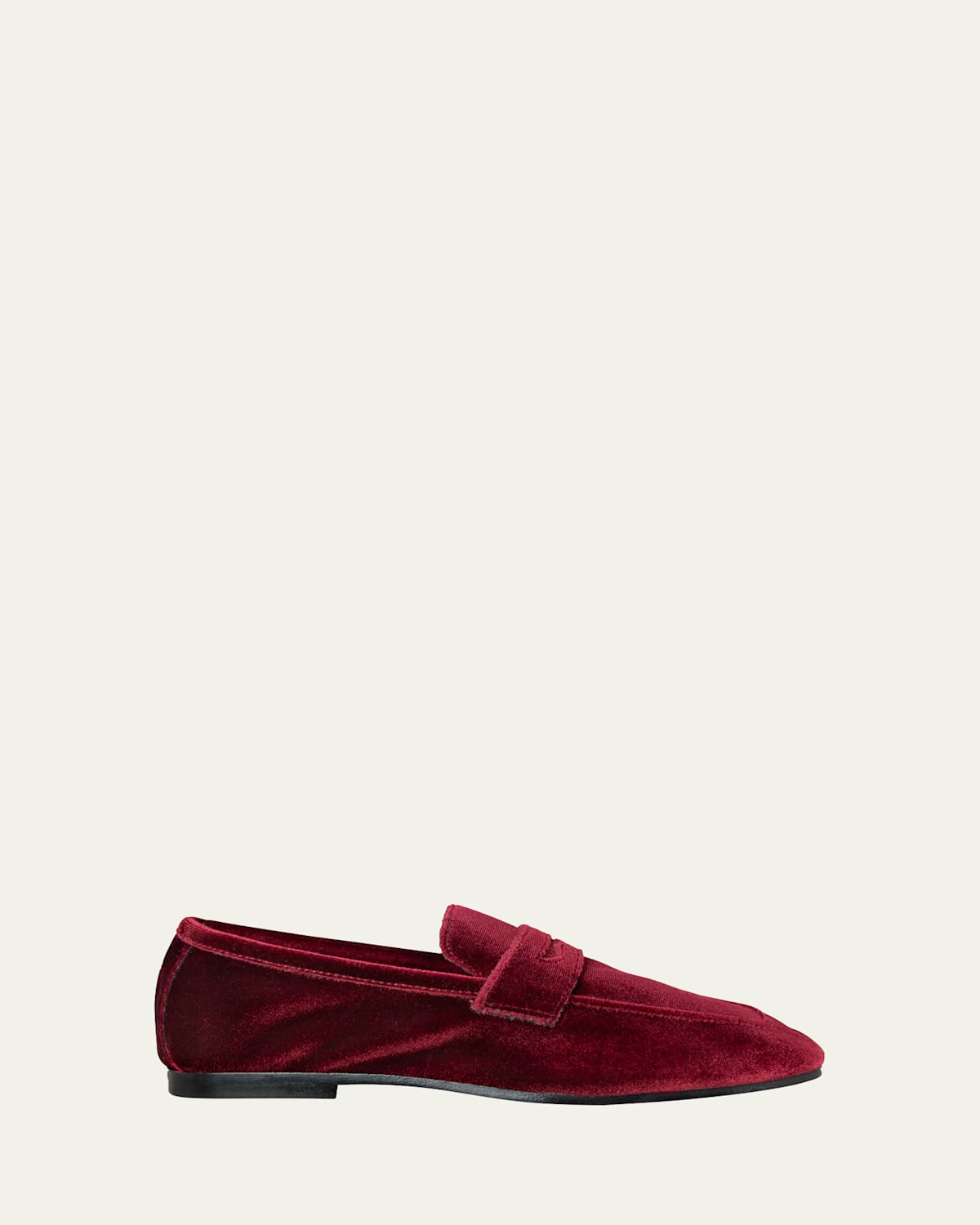 Sophique Velvet Penny Loafers In Burgundy