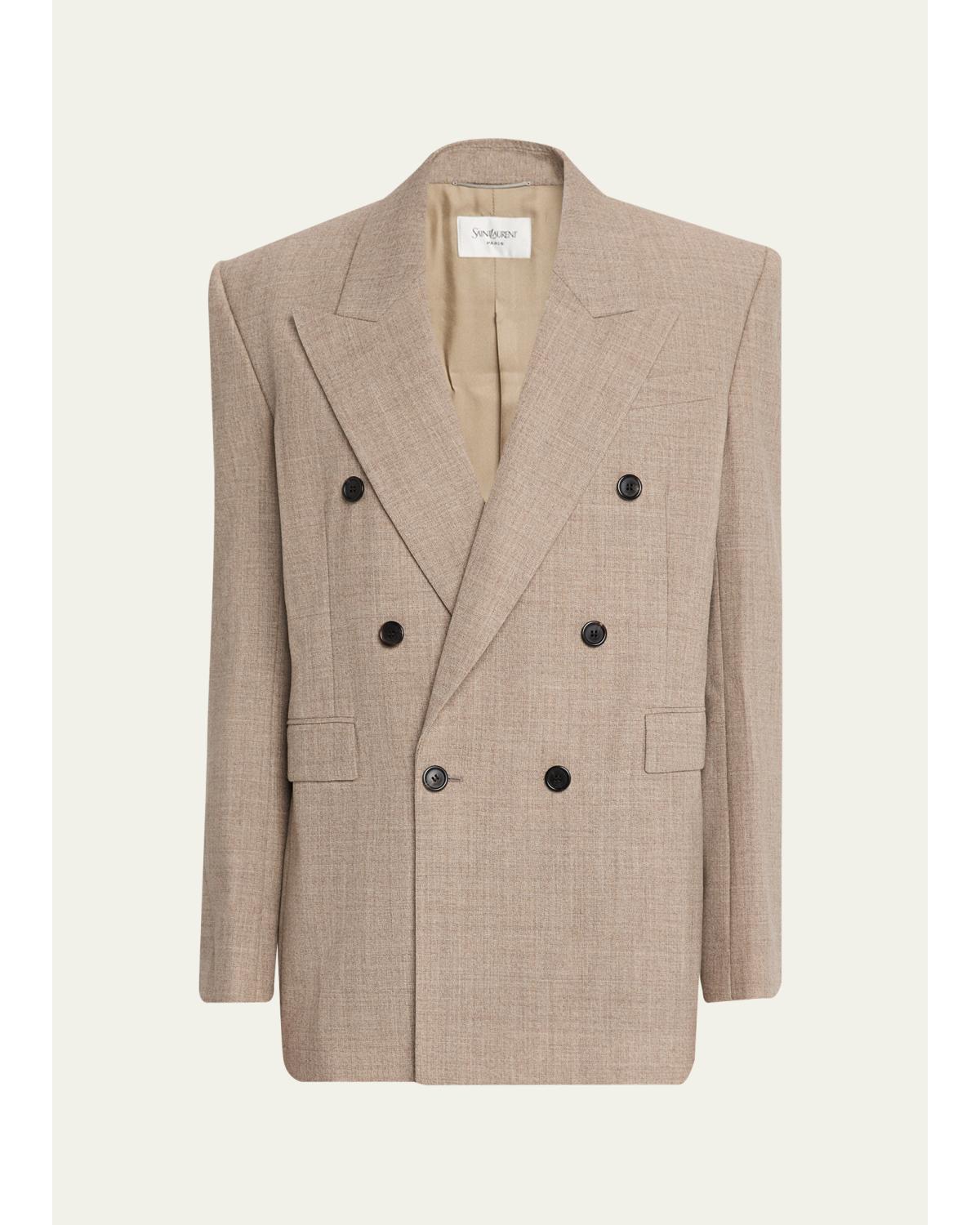 Men's Double-Breasted Blazer Jacket