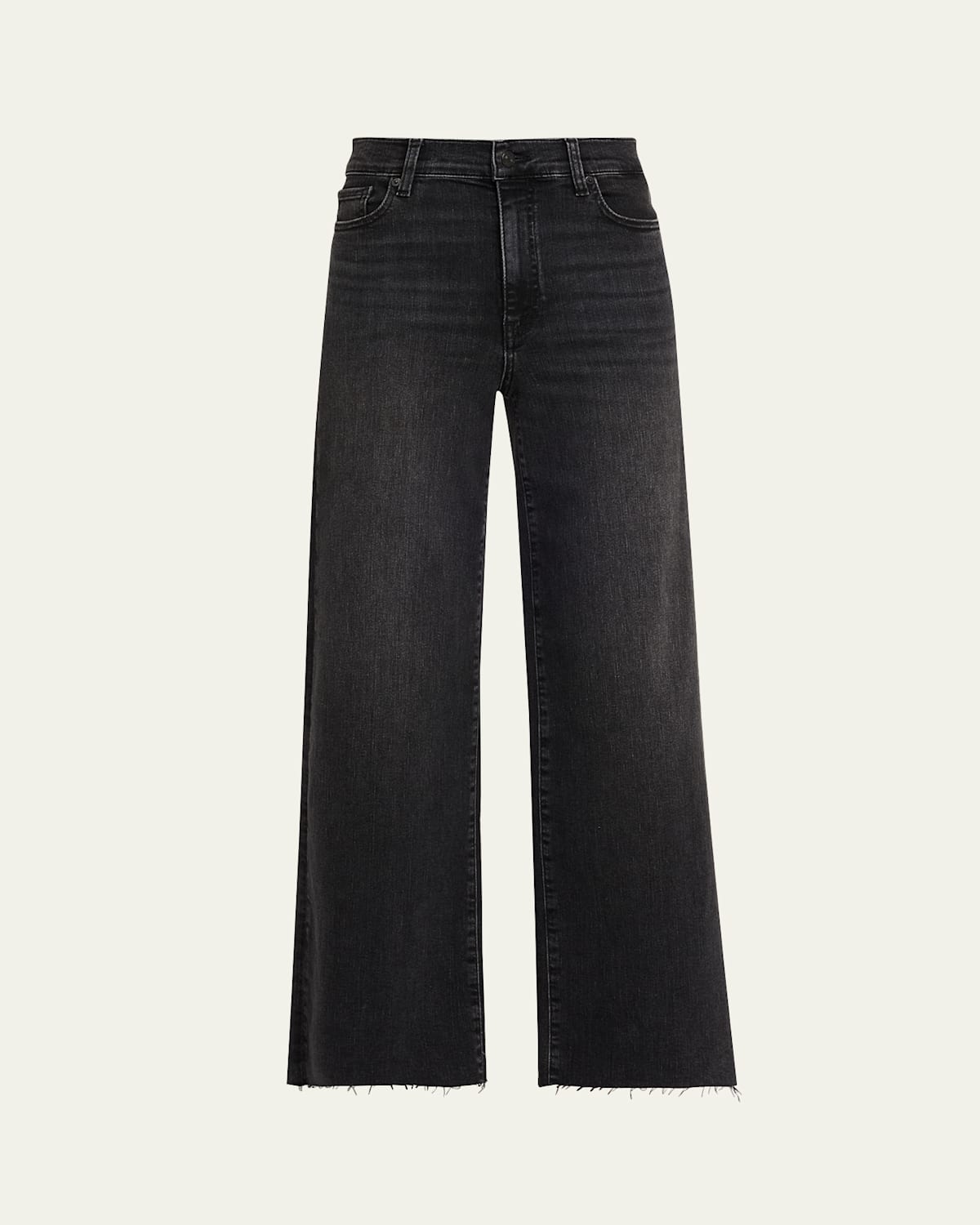 Frame Le Slim Palazzo Black Jeans With Logo Patch On The Rear And Wide Leg In Denim Woman