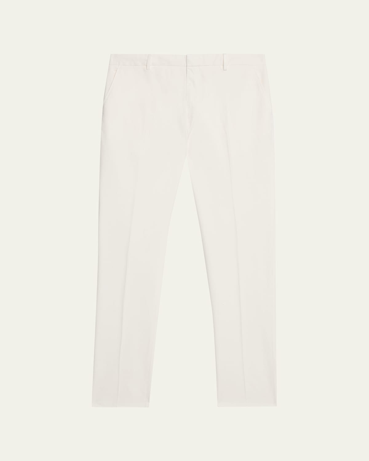 Zegna Men's Slim Flat-front Pants In White