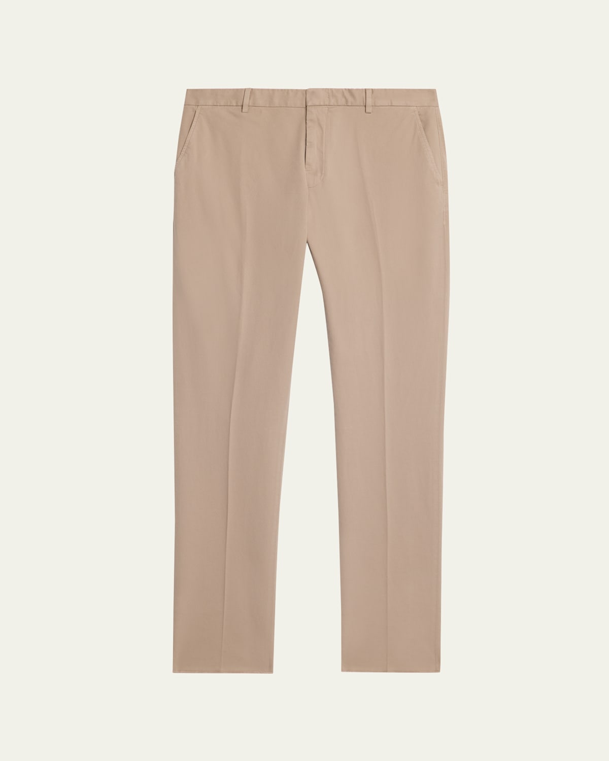 Zegna Men's Slim Flat-front Pants In Brown
