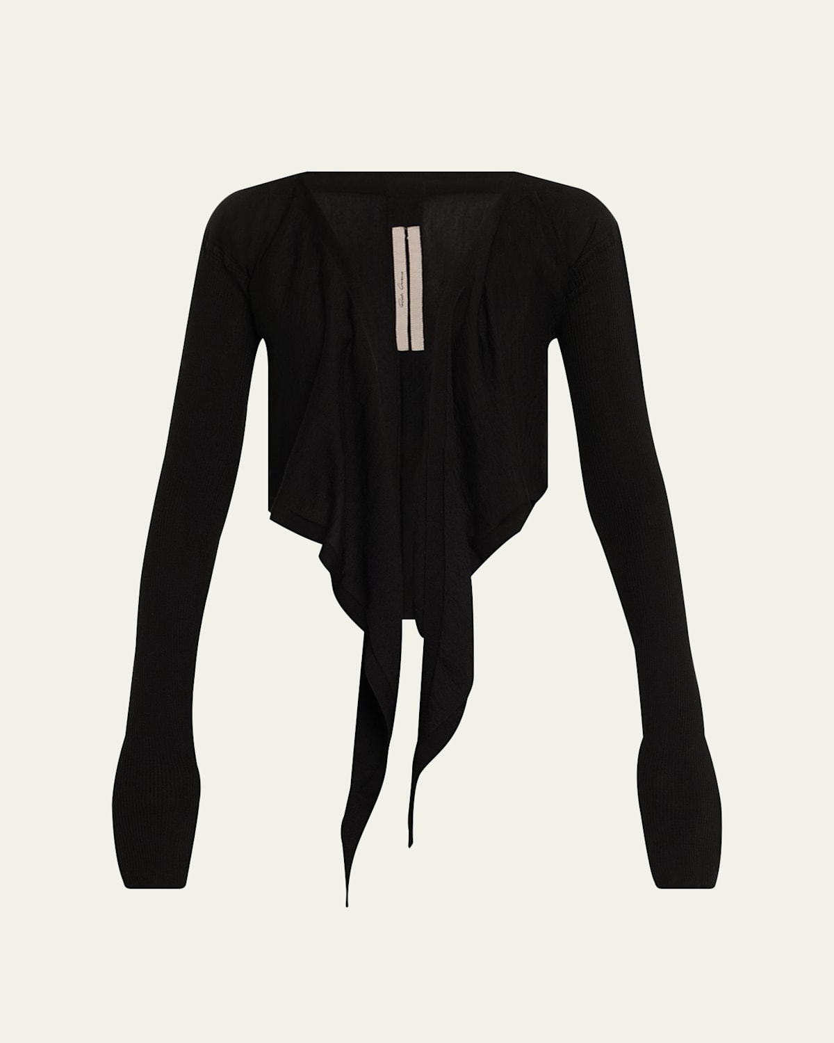 Rick Owens Crop Wrap Cardigan In Black