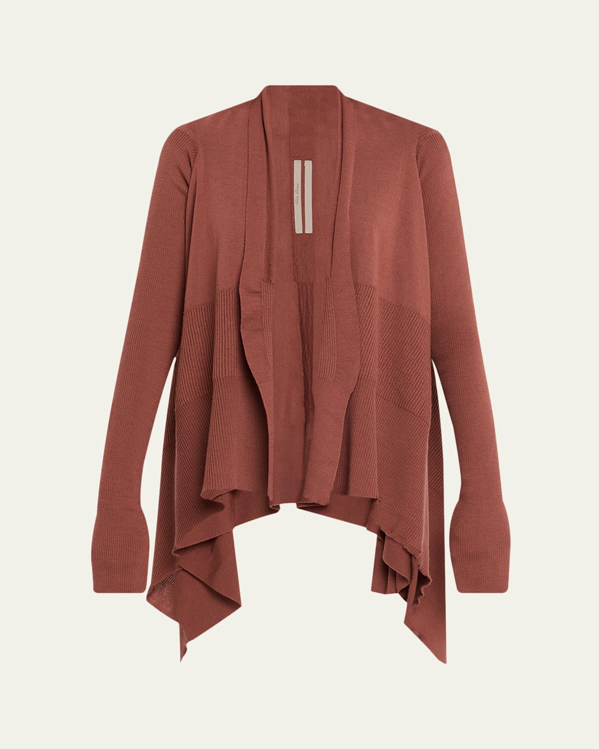 Rick Owens Wrap Asymmetric Cardigan In Brown
