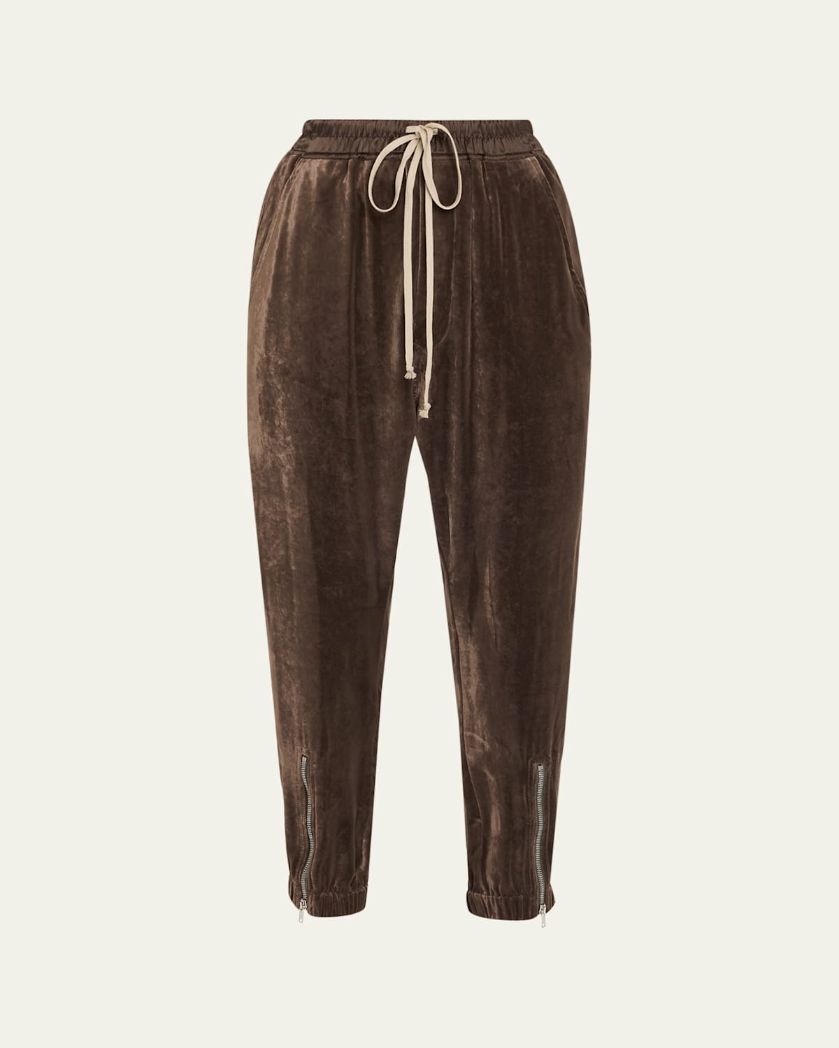 Rick Owens Wide Leg Baggy Trousers Pockets In Brown