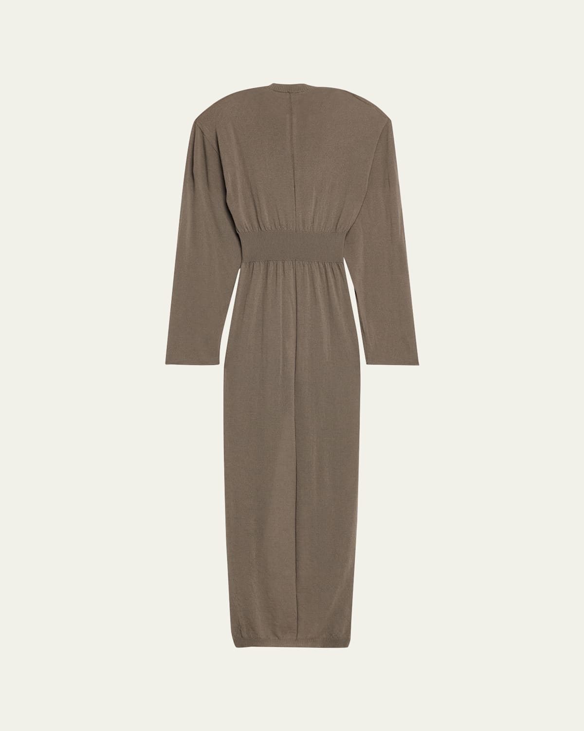 Rick Owens Hooded Draped Maxi Sweater Dress In Brown