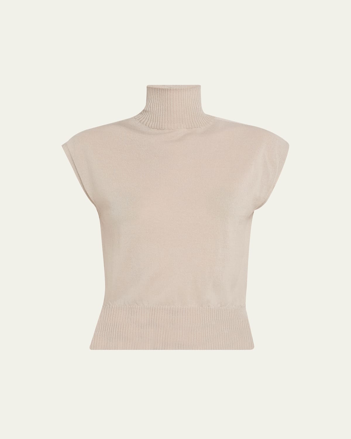 Rick Owens Cap-sleeve Turtleneck Sweater In Neutral