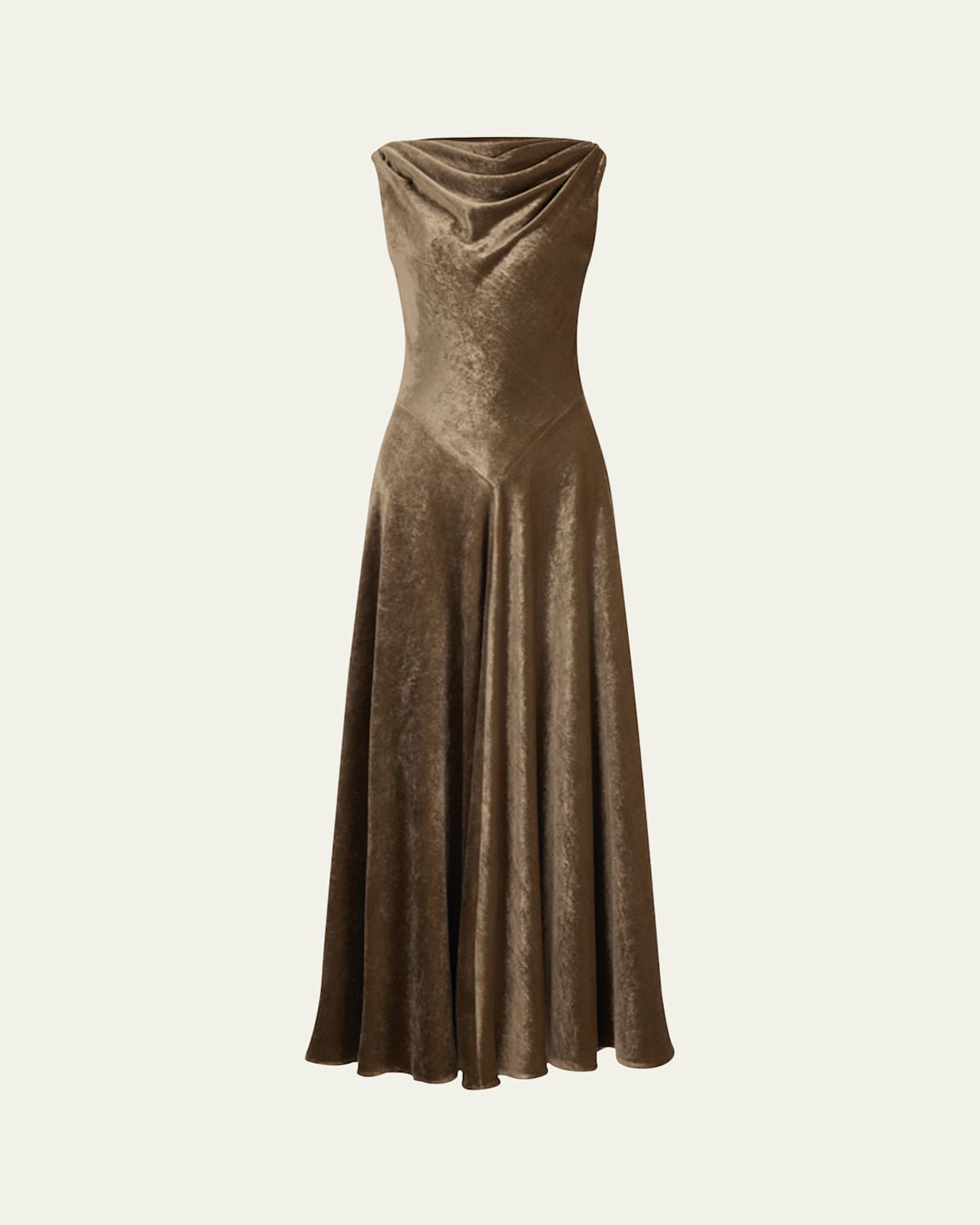 Altuzarra Drina Cowl-neck Velvet Gown In Brown